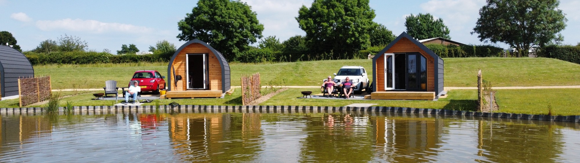 Glamping Pods with fishing lake